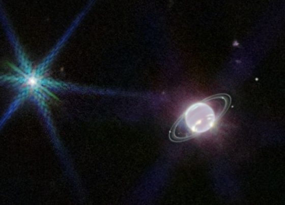 Neptuno y sus anillos captado por el telescopio James Webb
