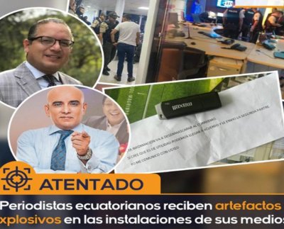 USB cargados con explosivos fueron enviados en sobres a Lenin Artieda, de Ecuavisa, Mauricio Ayora, de TC Televisión, y Milton Pérez, de Teleamazonas.