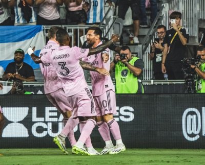 El jugador argentino Lionel Messi marcó un par de tantos en la victoria del Inter de Miami 3 a 1 ante el Orlando City en la jornada de la Leagues Cup