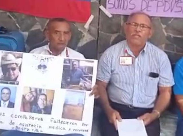 Un numeroso grupo de jubilados de Petróleos de Venezuela inició una huelga de hambre exigiendo su Fondo de Pensiones que fue timado por ex funcionarios.