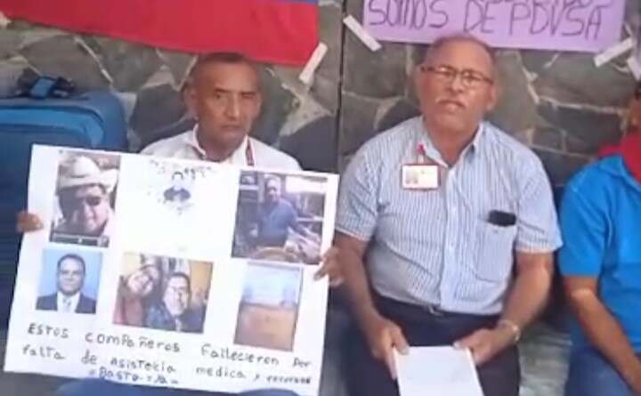 Un numeroso grupo de jubilados de Petróleos de Venezuela inició una huelga de hambre exigiendo su Fondo de Pensiones que fue timado por ex funcionarios.