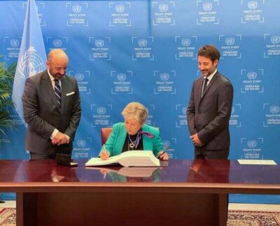 Más de 80 países firmaron el acuerdo de Biodiversidad Marina de Áreas Fuera de la Jurisdicción Nacional (BBNJ) durante la 78ª Asamblea General de la ONU en Nueva York .