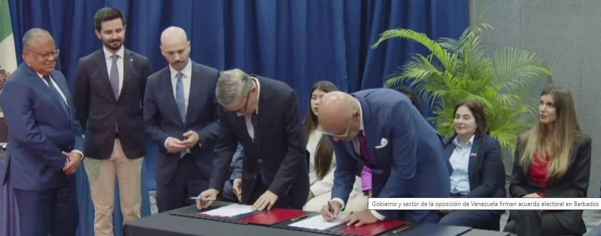 El gobierno de Estados Unidos anunció la flexibilización limitada y temporal de algunas sanciones impuestas a la industria petrolera y gasífera de Venezuela tras la firma en Barbados de dos acuerdos