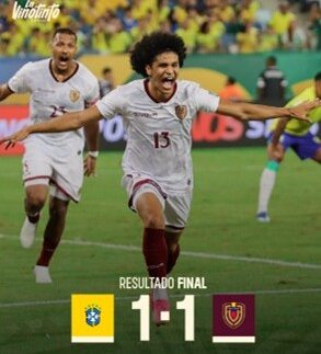 La Selección Vinotinto empató a uno ante Brasil en la tercera fecha de las eliminatorias Conmebol.