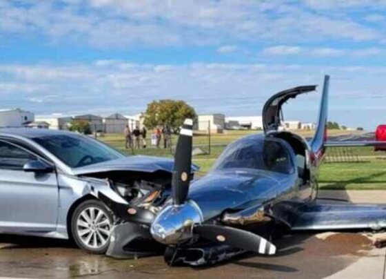 Una avioneta se salió de la pista mientras intentaba aterrizar en un aeropuerto de Texas y chocó contra un automóvil que circulaba por una carretera cercana, hiriendo a una persona.