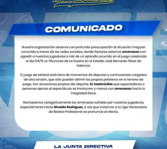El pitcher de Navegantes del Magallanes, Nivaldo Rodríguez denunció que fue víctima de amenazas por parte del padre de Ronald Acuña jr.