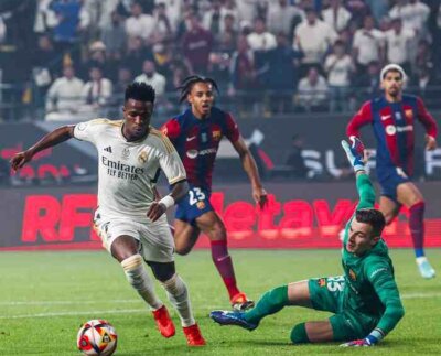 Real Madrid doblegó al Barcelona 4 -1. En la final de la Super Copa de España, con un Hattrick de Vinicius Jr y otro tanto de Rodrygo .