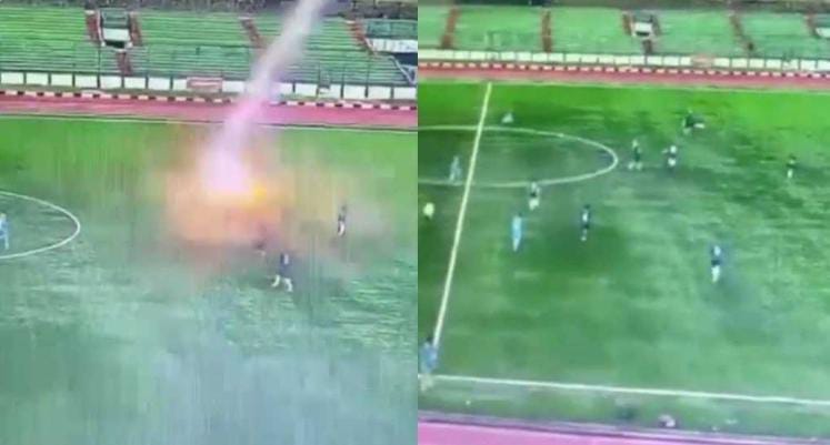 Rayo mata a jugador en pleno partido de fútbol. El incidente sucedió dentro del estadio Siliwangi en la ciudad de Bandung.