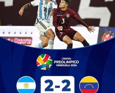 Venezuela empató en el último minuto a la Argentina. La Vinotinto Sub-23 en el inicio de la fase final del Torneo Preolímpico.