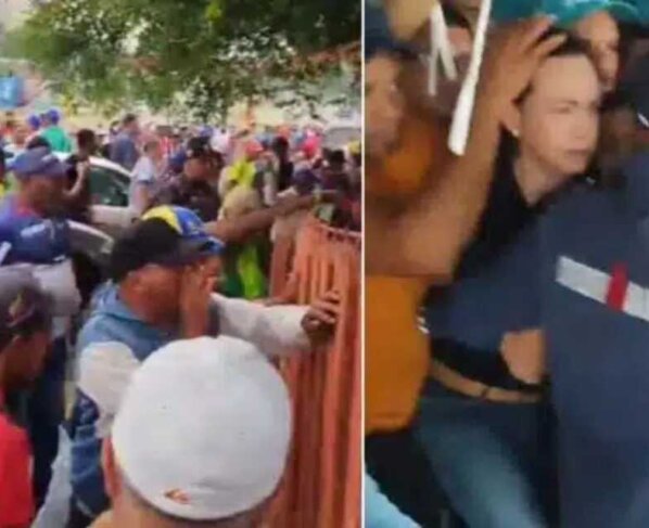 Oposición nacional rechazó ataque a equipos de María Corina. El ataque de colectivos adeptos al gobierno de Maduro, en Charallave.