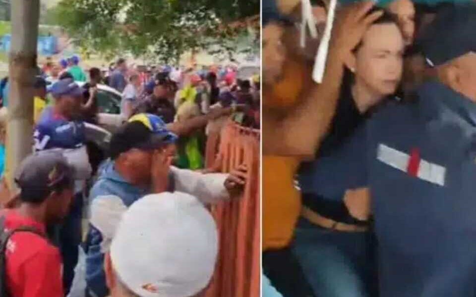 Oposición nacional rechazó ataque a equipos de María Corina. El ataque de colectivos adeptos al gobierno de Maduro, en Charallave.
