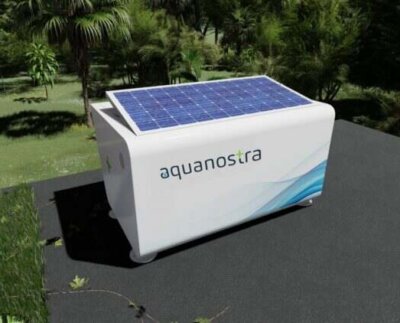 Aquanostra es una cosechadora de agua potable autosuficiente. Genera agua autoabastecida con energía solar 100% ecológica y renovable.
