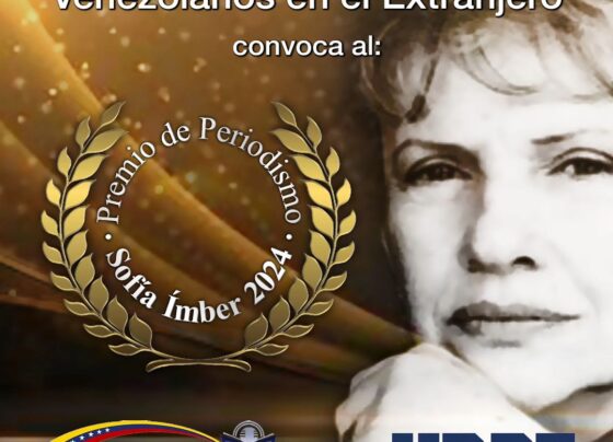 La Asociación de Periodistas Venezolanos en el Extranjero (APEVEX) se complace en anunciar el primer premio de periodismo Sofia Imber 2024, en honor a los periodistas venezolanos que se encuentran fuera de Venezuela y con motivo del 12º Aniversario de dicha organización.