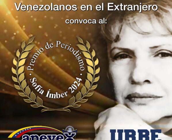 La Asociación de Periodistas Venezolanos en el Extranjero (APEVEX) se complace en anunciar el primer premio de periodismo Sofia Imber 2024, en honor a los periodistas venezolanos que se encuentran fuera de Venezuela y con motivo del 12º Aniversario de dicha organización.