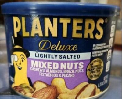 Nueces Mixtas Planters Deluxe y Lightly Salted en latas de 8.75 onzas. Dos variedades de nueces de la marca Planters que se vendieron en tiendas Publix y Dollar Tree