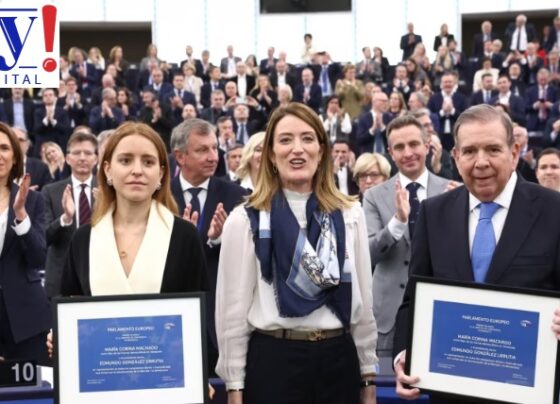 Edmundo y María Corina reciben premio del Parlamento Europeo_heydiariodigital