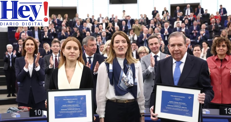 Edmundo y María Corina reciben premio del Parlamento Europeo_heydiariodigital