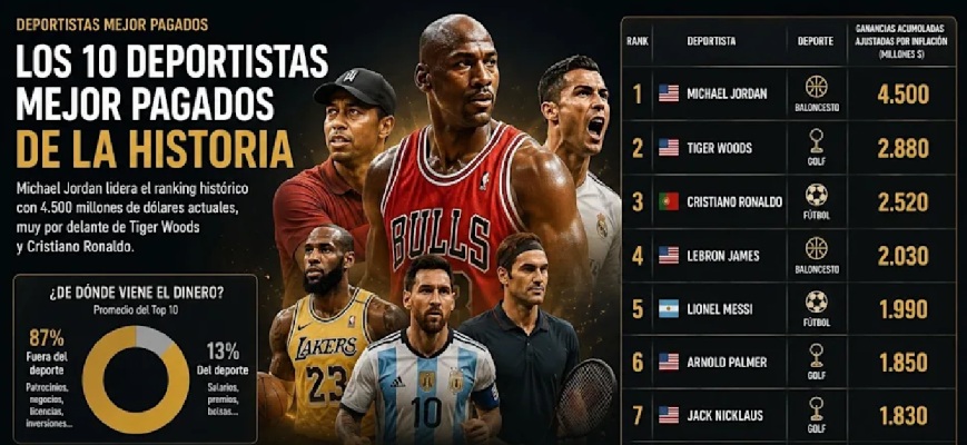 Michael Jordan en la cabeza: Los 10 deportistas mejor pagados de la historia